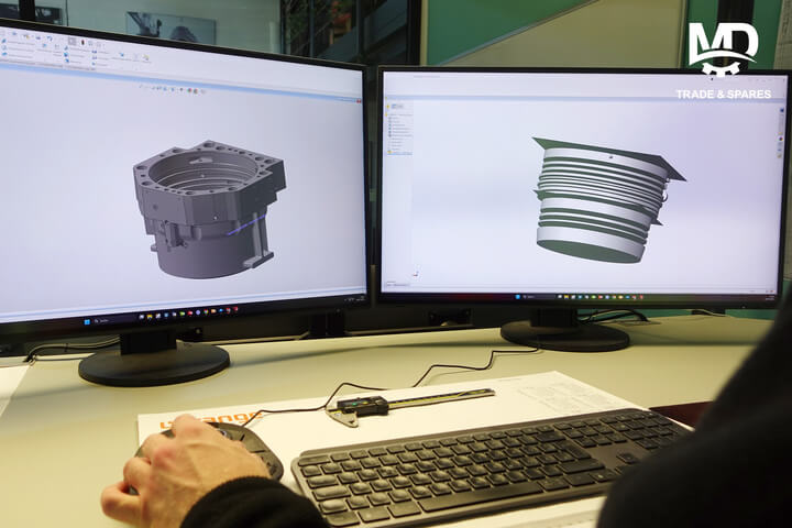 Backing rings suitable for MAN 51/60DF engines Quality assurance. Manual dimensional measurements, high precision verification using the FARO Arm, cross checking against technical drawing. 
MAN 51/60 engine spares