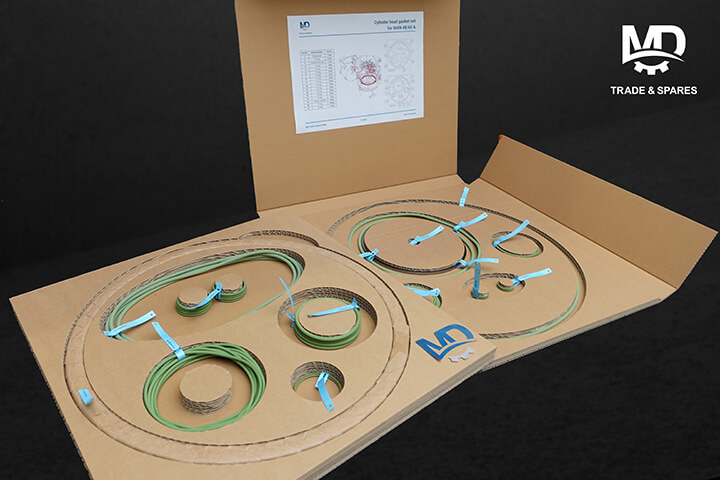 Gasket sets suitable for the MAN 48/60 A. Gasket sets for the cylinder heads of MAN 48/60A engines. Ready stock for immediate delivery. easy installation with smart packaging and clearly labeled. Spare parts for MAN 48/60 engines. Engine spares MAN 48/60. MAN 48/60 engine spares. MAN 48/60 spare parts. 