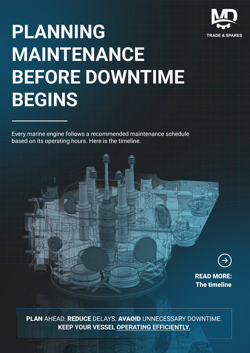Planning maintenance before downtime begins. Here is the general overview of recommended maintenance schedule based on operating hours for engine parts suitable for MAN 48/60.